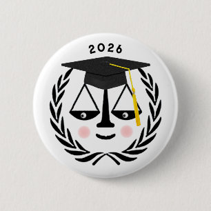 Creative Law School Graduation Button