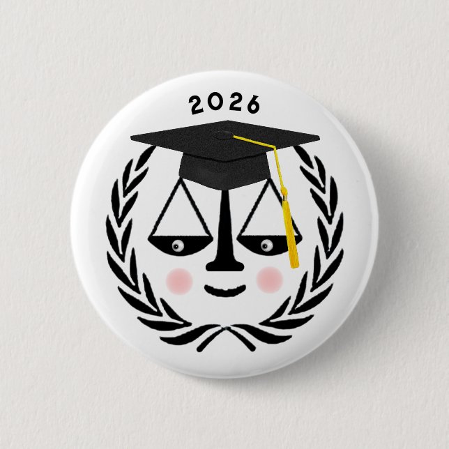 Creative Law School Graduation Button (Front)