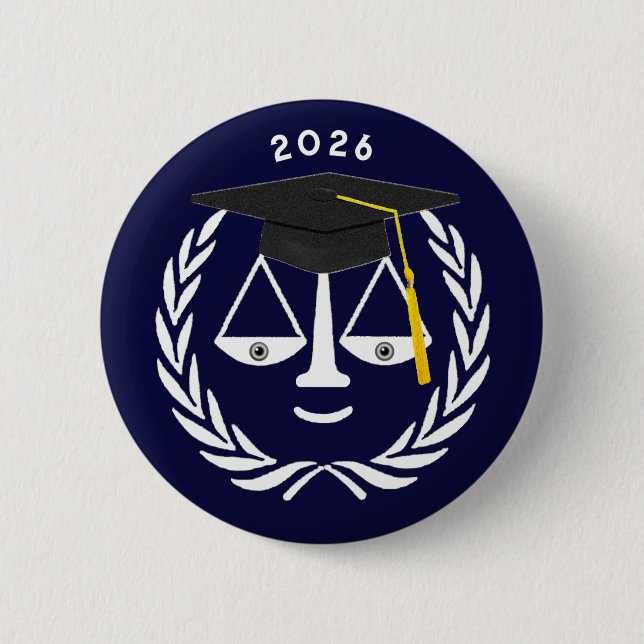 Creative Law School Graduation Button (Front)