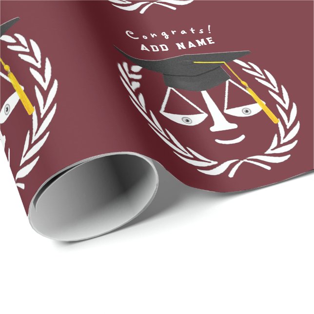 Creative Law School Graduation Gift Wrapping Paper (Roll Corner)