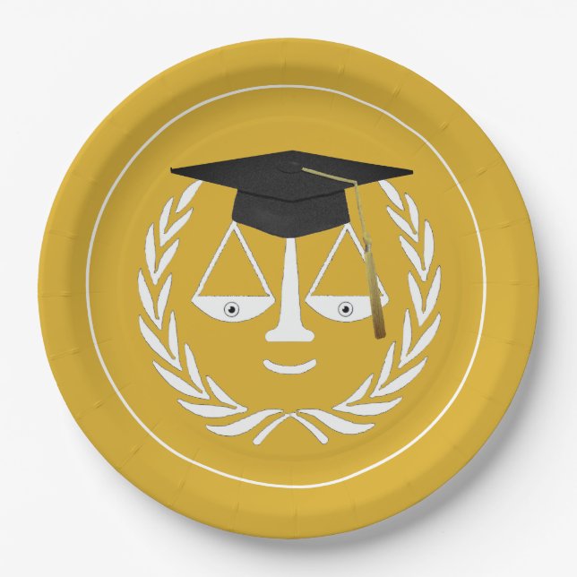 Creative Law School Graduation Paper Plates (Front)
