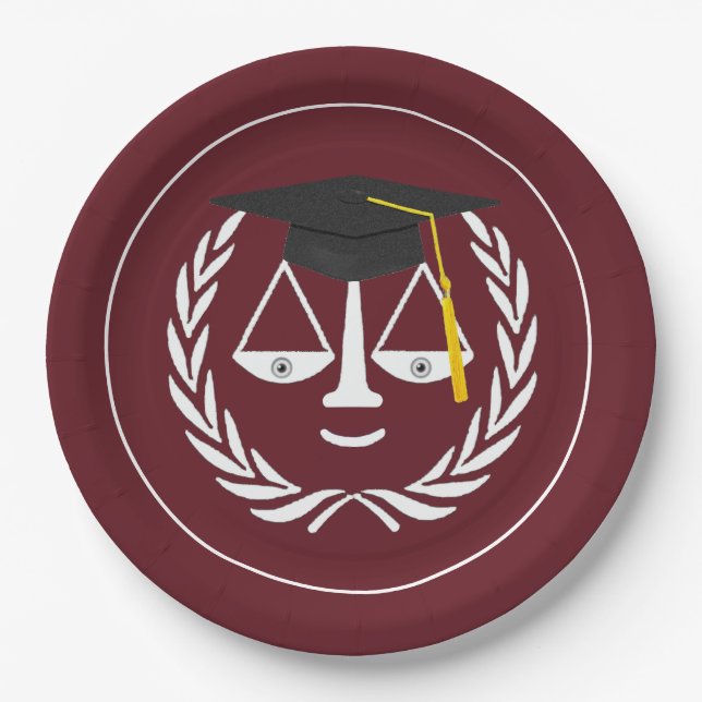Creative Law School Graduation Paper Plates (Front)
