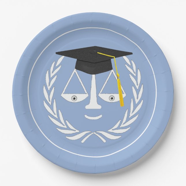 Creative Law School Graduation Paper Plates (Front)