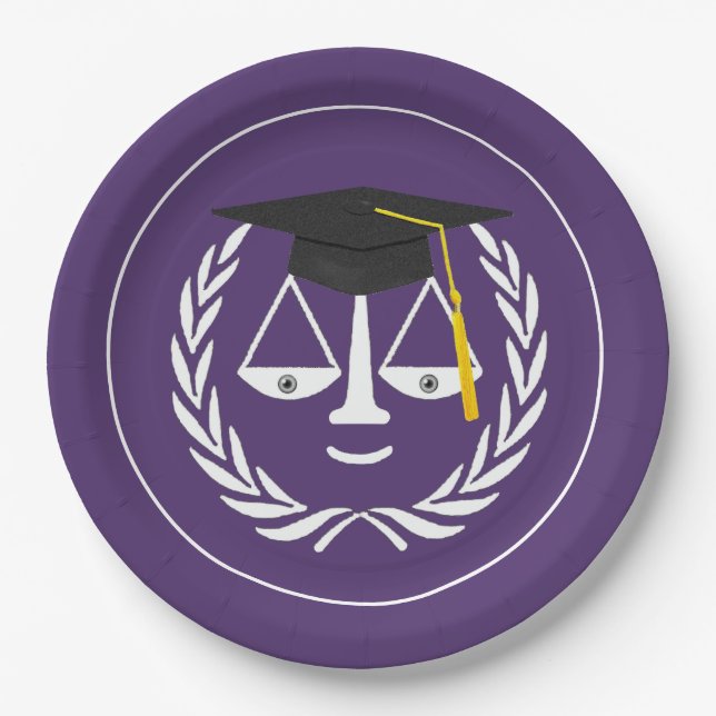 Creative Law School Graduation Paper Plates (Front)