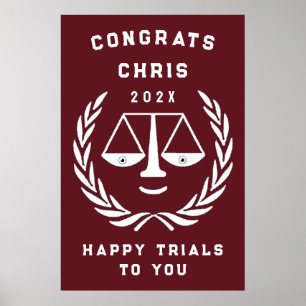 Creative Law School Graduation Party Poster