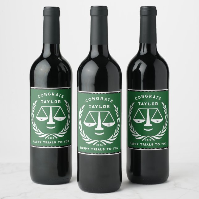 Creative Law School Graduation Wine Label (Bottles)