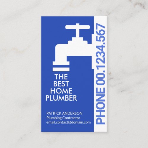 Creative Leaking Blue Waters Faucet Plumbing Business Card