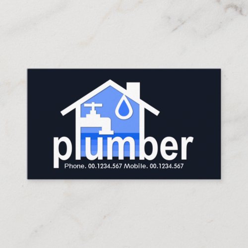Creative Leaking Home Faucet Plumber Business Card