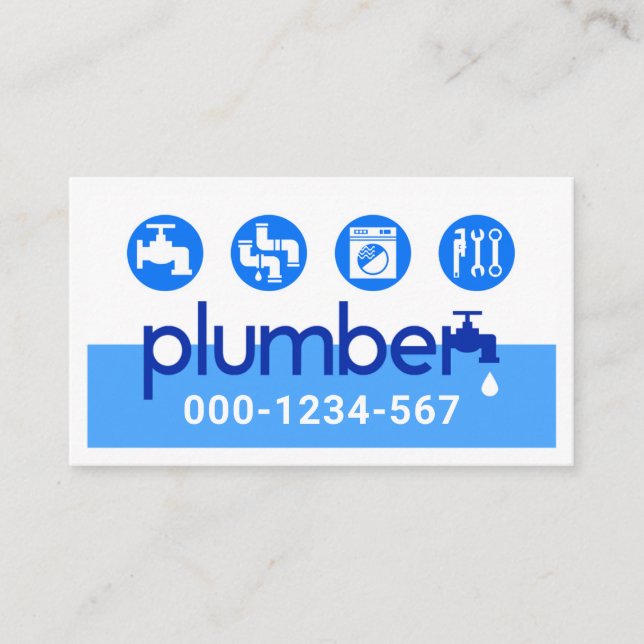 Creative Leaking Plumber Faucet Plumbing Business Card (Front)