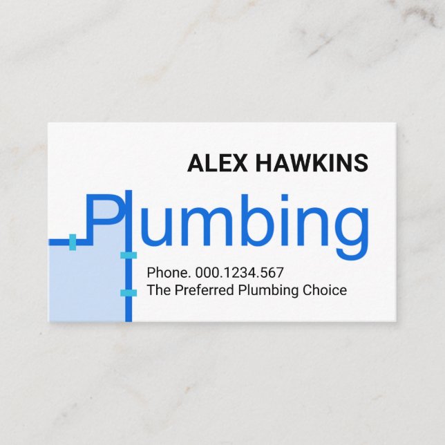 Creative Leaking Space Plumbing Signage Business Card (Front)
