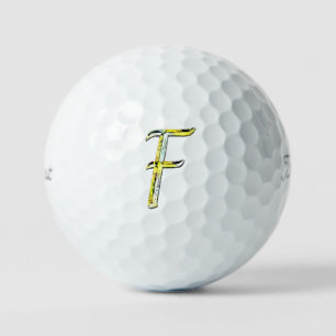 Creative Letter F Initial Monogram Golf Balls