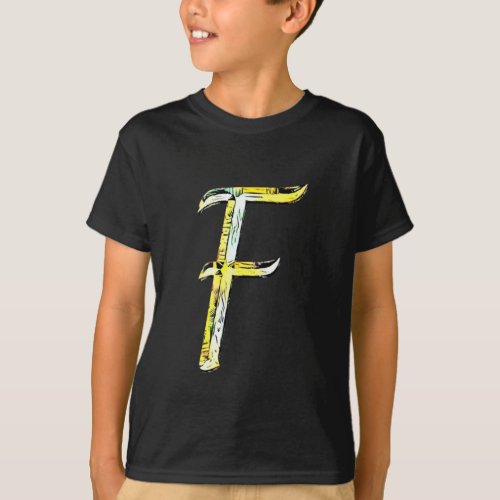 Creative Letter F Initial Monogram  T_Shirt