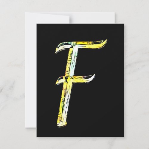 Creative Letter F Initial Monogram  Thank You Card