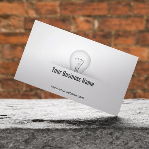 Customizable Creative Light Bulb Consulting Business Card