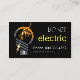 Creative Lightbulb Home Lightning Strike Business Card