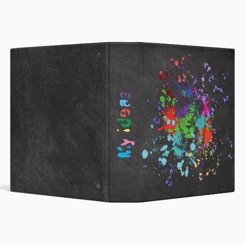 Creative Lion Head with Colored Splatter 3 Ring Binder