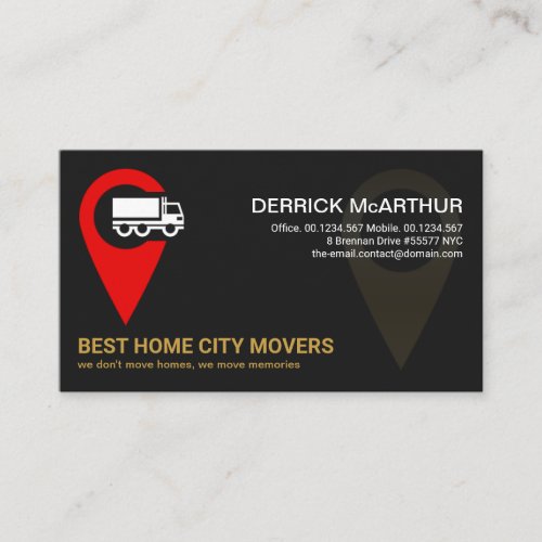 Creative Location Icon Home Logistic Movers Business Card