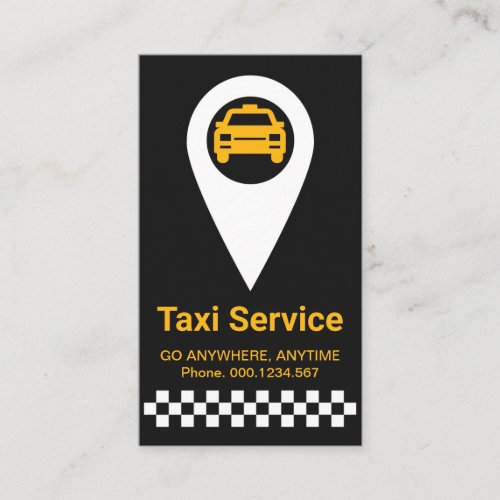 Creative Location Icon Yellow Taxi Cab Driver Business Card