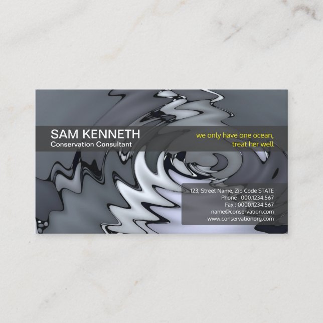 Creative Luminescent Oil Spill Environmentalist Business Card (Front)