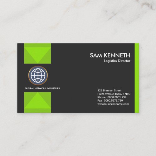 Creative Luminous Green Box Arrows Supply Chain Business Card