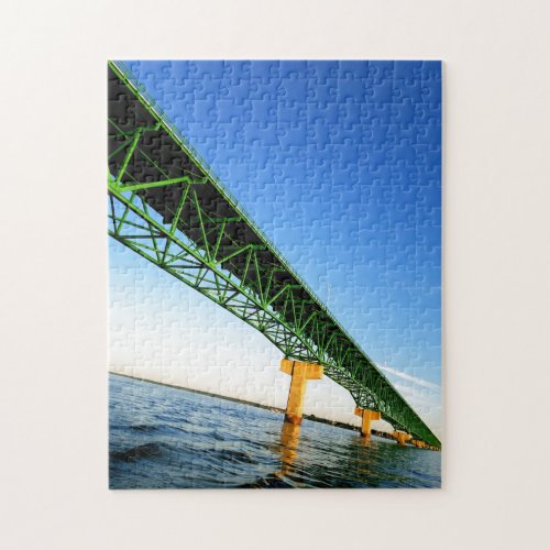 Creative Mackinaw bridge sky photo jigsaw puzzle