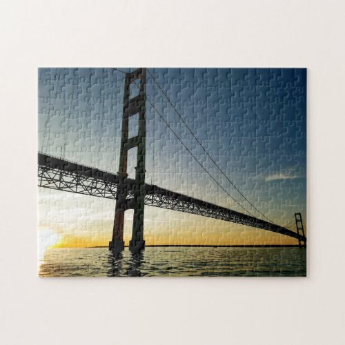 Creative Mackinaw bridge water photo jigsaw puzzle