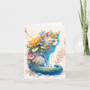 Creative Majestic Kitty Cat Design Card
