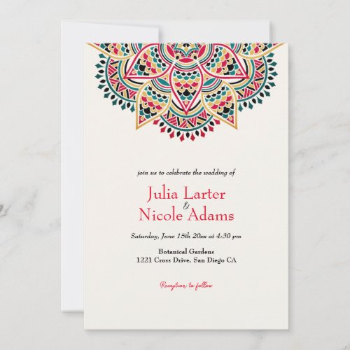Creative Mandala Wedding Invitation