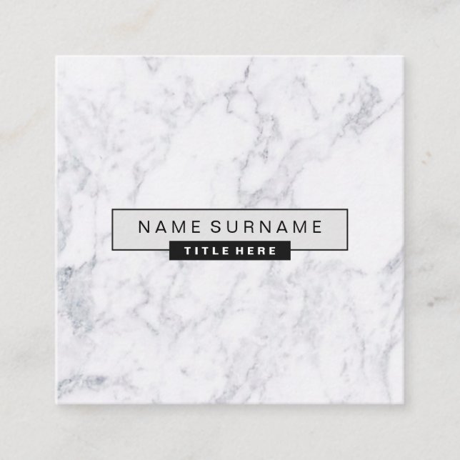 Creative Marble Light Grey Square Business Cards (Front)