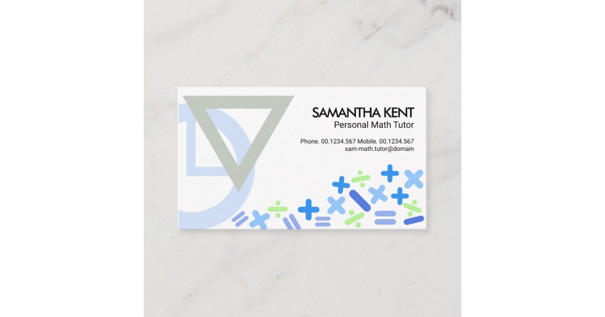 Creative Mathematics Symbols Motif Math Tutor Business Card | Zazzle