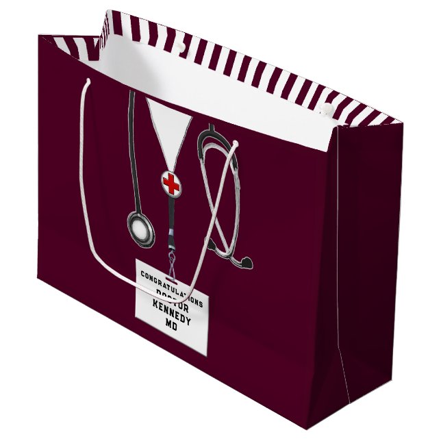 Creative Medical School Graduation Large Gift Bag (Front Angled)