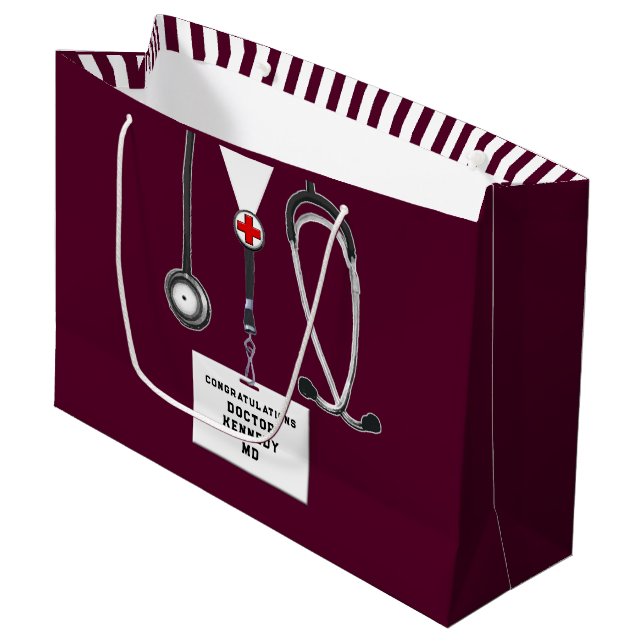 Creative Medical School Graduation Large Gift Bag (Front Angled)