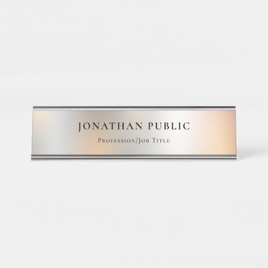 Creative Metallic Look Simple Design Professional Desk Name Plate