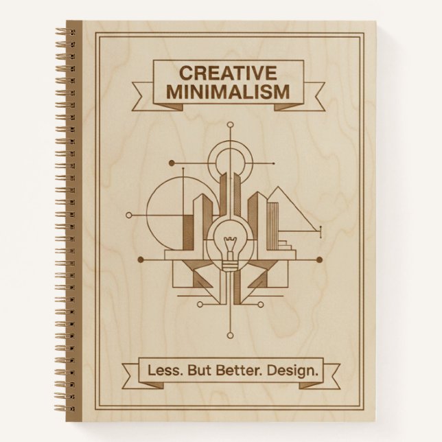 Creative Minimalism Less But Better Wood Journal (Front)