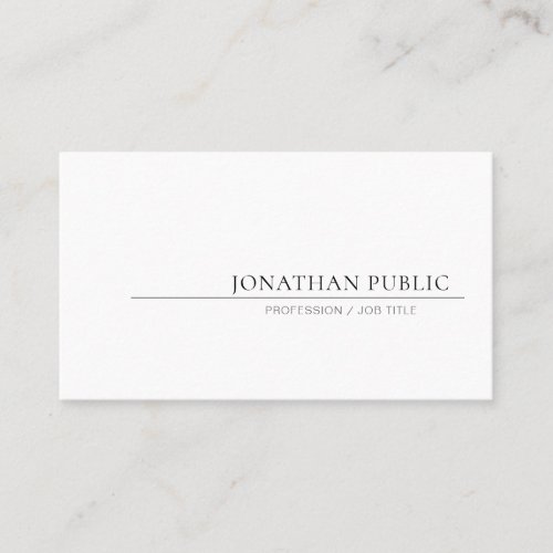 Creative Minimalist Design Elegant Plain Trendy Business Card