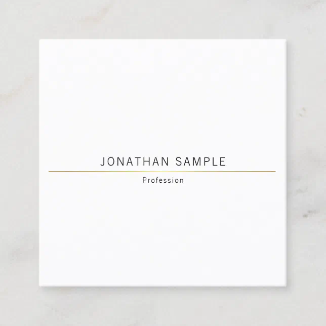 Creative Minimalist Design Gold Plain Luxury Square Business Card | Zazzle