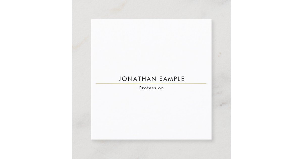 Creative Minimalist Design Gold Plain Trendy Luxe Square Business Card ...
