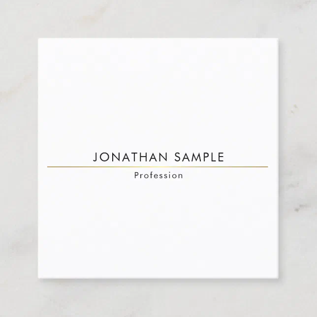 Creative Minimalist Design Gold Plain Trendy Luxe Square Business Card ...