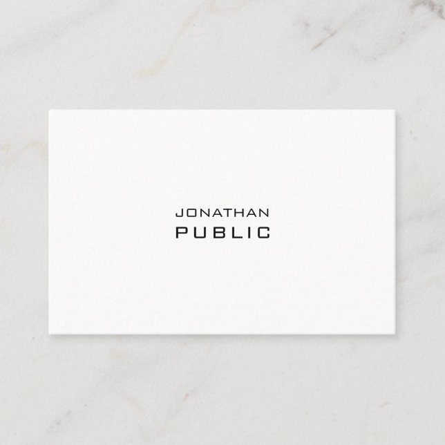 Creative Minimalist Design Modern Fine Plain Chic Business Card (Front)