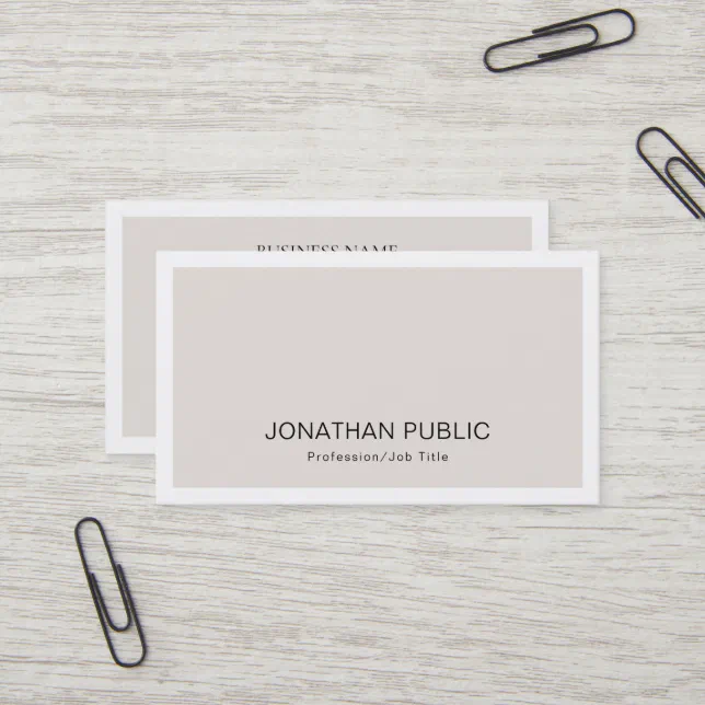 Creative Minimalist Design Modern Plain Trendy Business Card | Zazzle