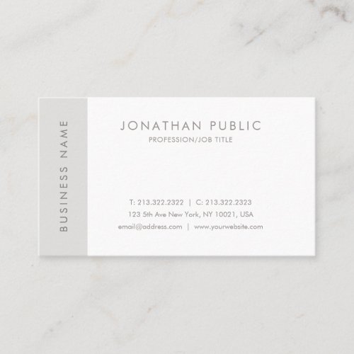 Creative Minimalist Design Modern Simple Plain Top Business Card