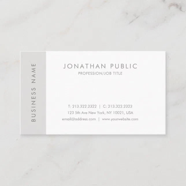 Creative Minimalist Design Modern Simple Plain Top Business Card | Zazzle