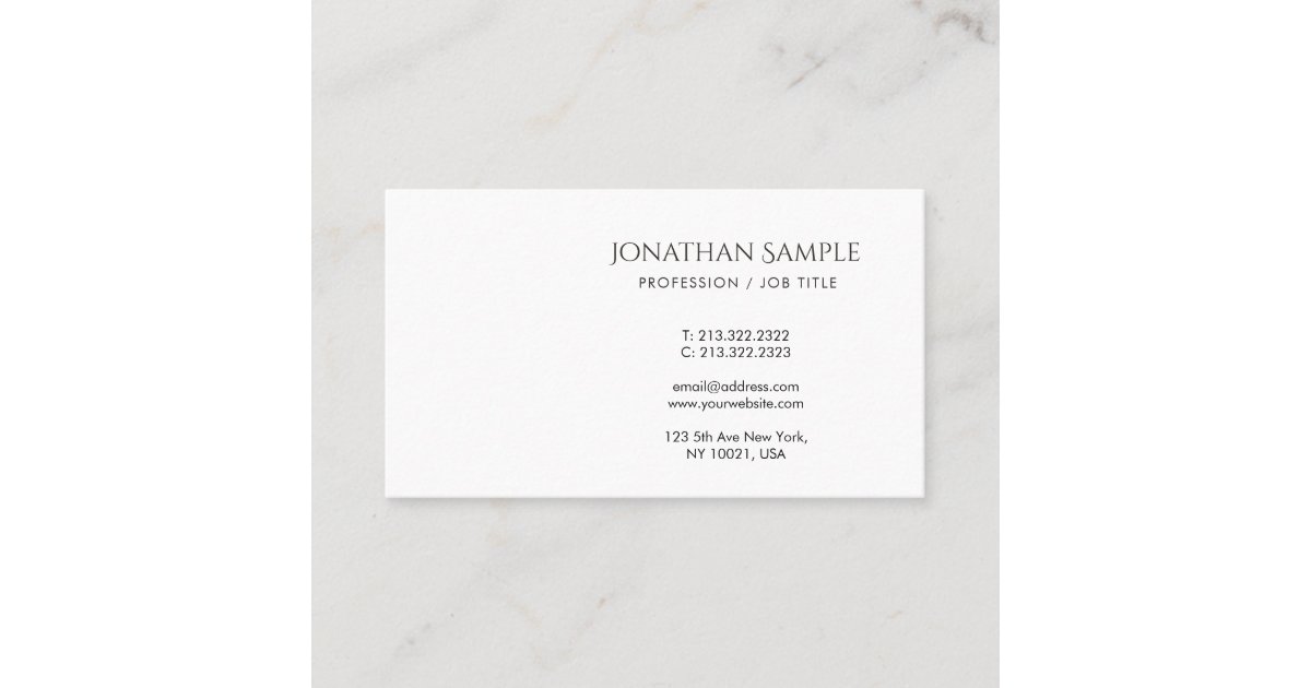 Creative Minimalist Design Modern Trendy Plain Business Card | Zazzle