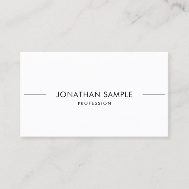 Creative Minimalist Design Sleek Modern Plain Chic Business Card (Front)