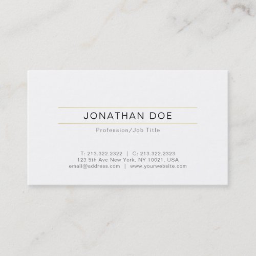 Creative Minimalist Design Trendy Plain Modern Business Card