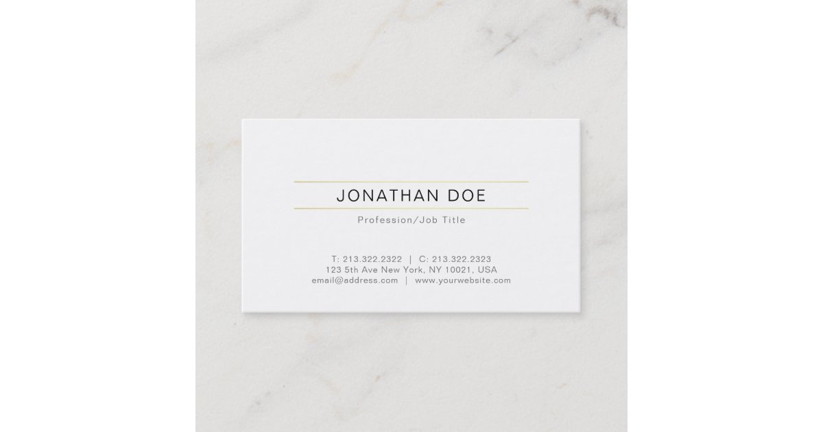 Creative Minimalist Design Trendy Plain Modern Business Card | Zazzle