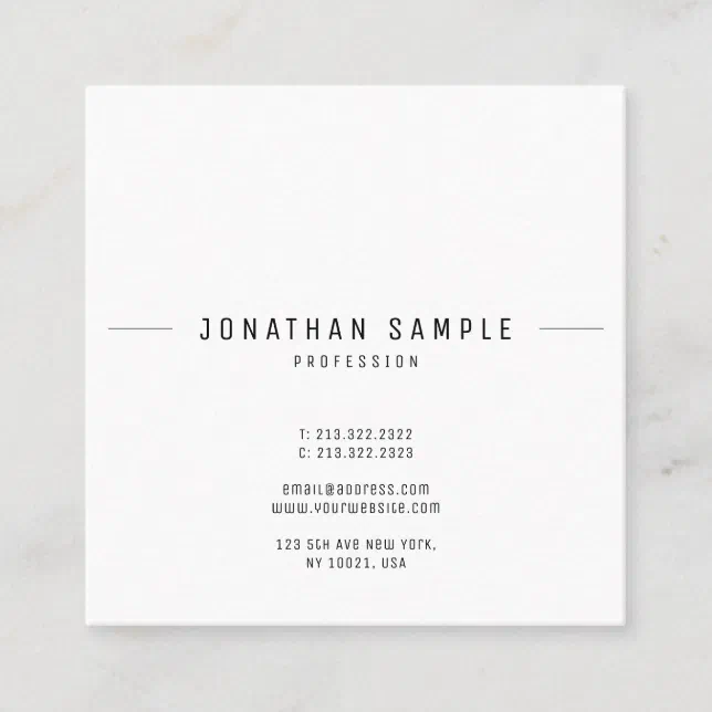 Creative Minimalist Design Trendy Template Modern Square Business Card ...