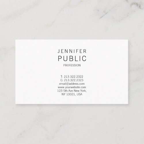 Creative Minimalist Modern Clean Professional Business Card