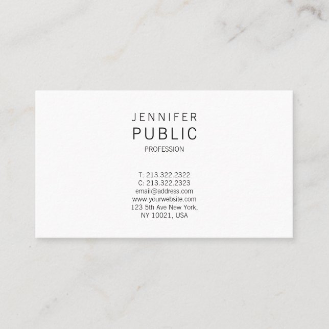 Creative Minimalist Modern Clean Professional Business Card (Front)