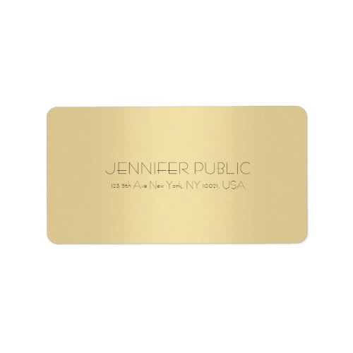 Creative Minimalist Modern Gold Professional Plain Label